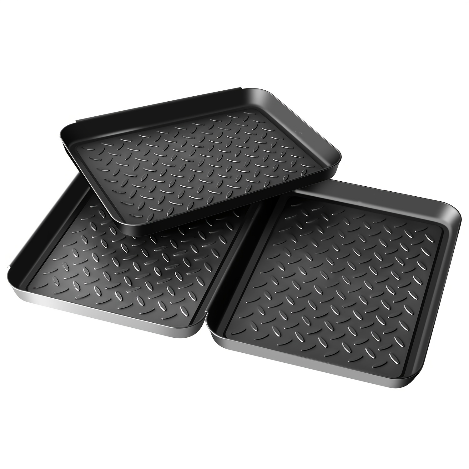 Boot Tray For Entryway Indoor, 2 Pack Plastic Small Shoe Mat Tray, Narrow  Boot Tray For Pet Food, Plant Drip, Mudroom, Under Sink, Garden, 13.7*10.6 I