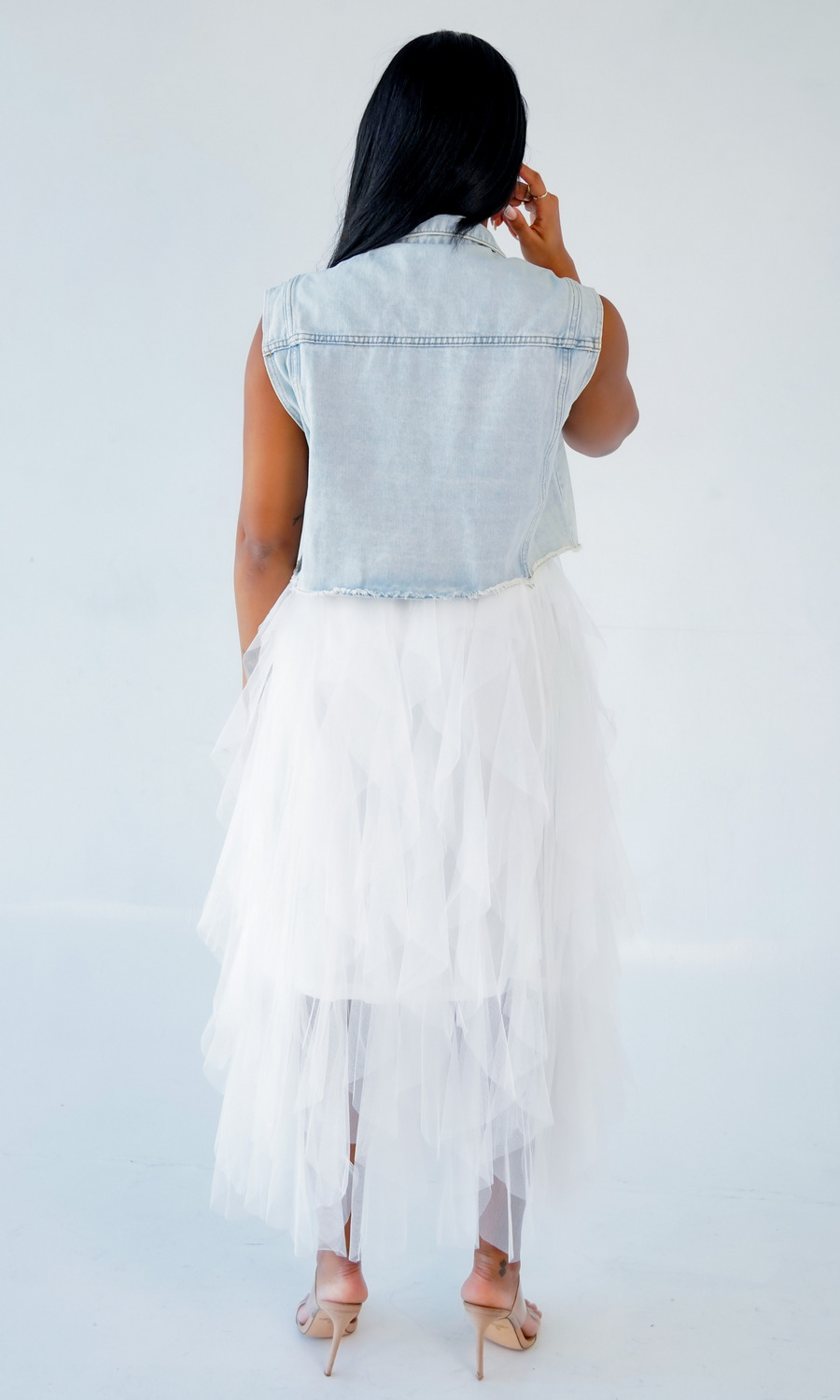 Jean Jacket Denim And Tulle Dress Womens Baby Denim Shirt Dress
