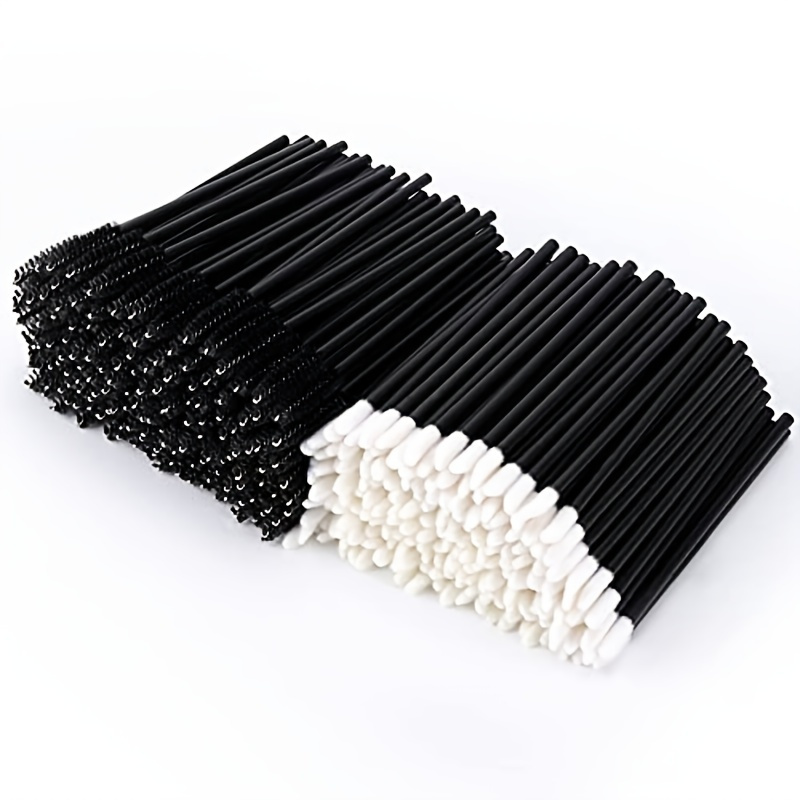 

Oulu 100pcs Mascara Wands Lip Brusheseyelash Mascara Eyebrow Brushes Applicator Makeup Cosmetic Brush For Eyelash Extensions Mascara Use, Black And White