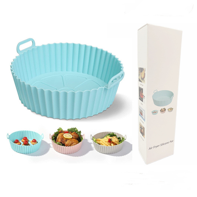 Doublures de friteuse à air réutilisables, pot en silicone, doublures en  silicone, panier rond, accessoires pour friteuse à air, 6.8 po