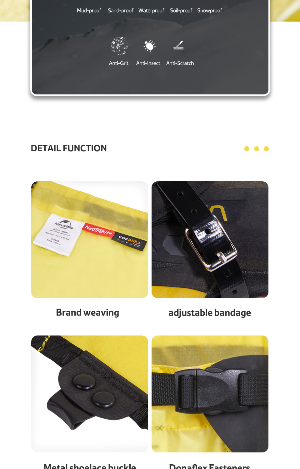 Naturehike Waterproof Nylon Shoe Covers For Trekking And Mountaineering