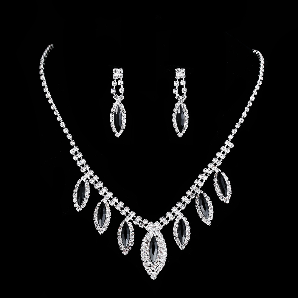 Sparkling Zircon Necklace Earrings Bracelet Jewelry Set Silver Plated  Birthstone Party Wedding Engagement For Bride Women Girls