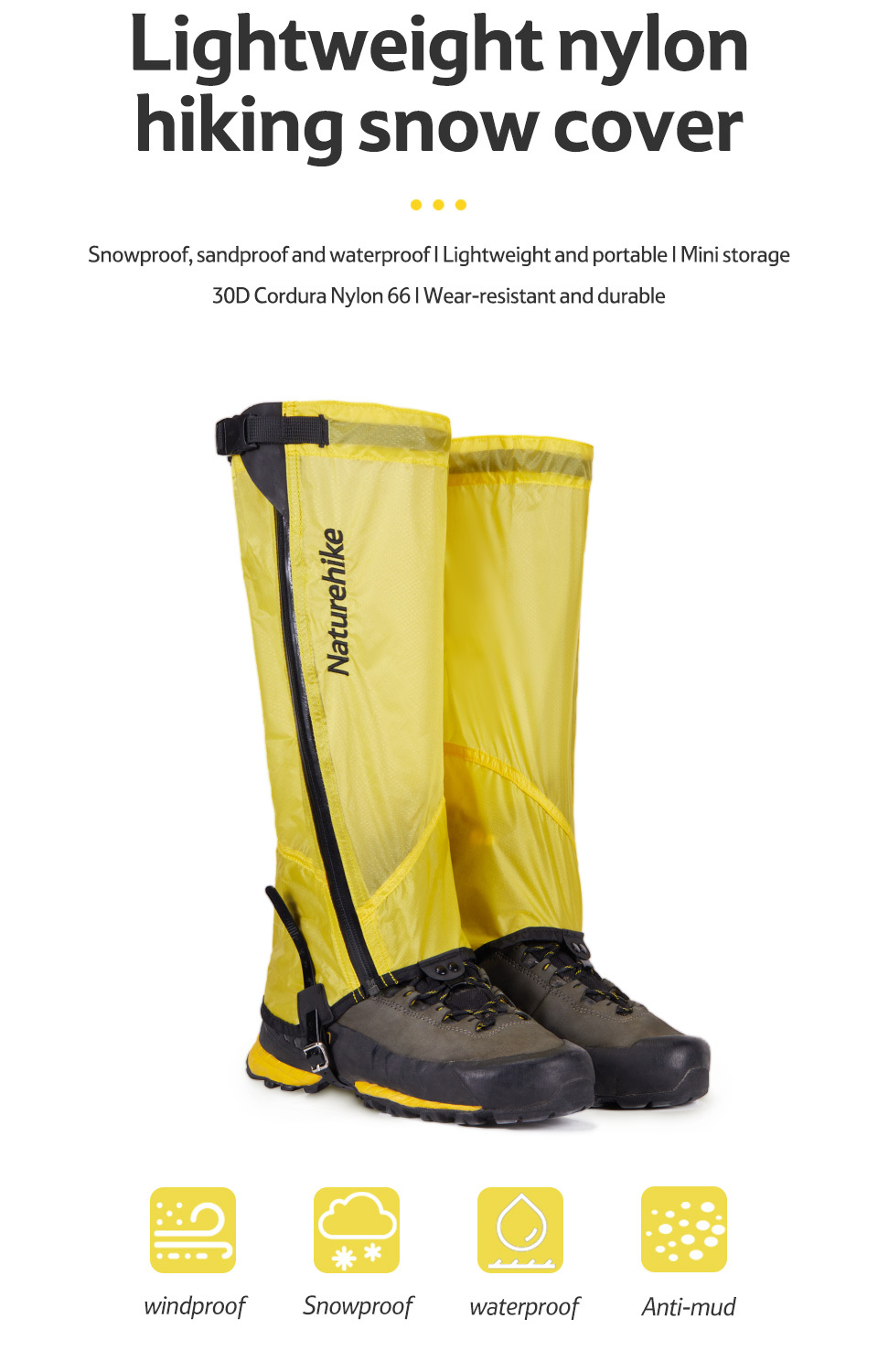 Naturehike Waterproof Nylon Shoe Covers For Trekking And Mountaineering