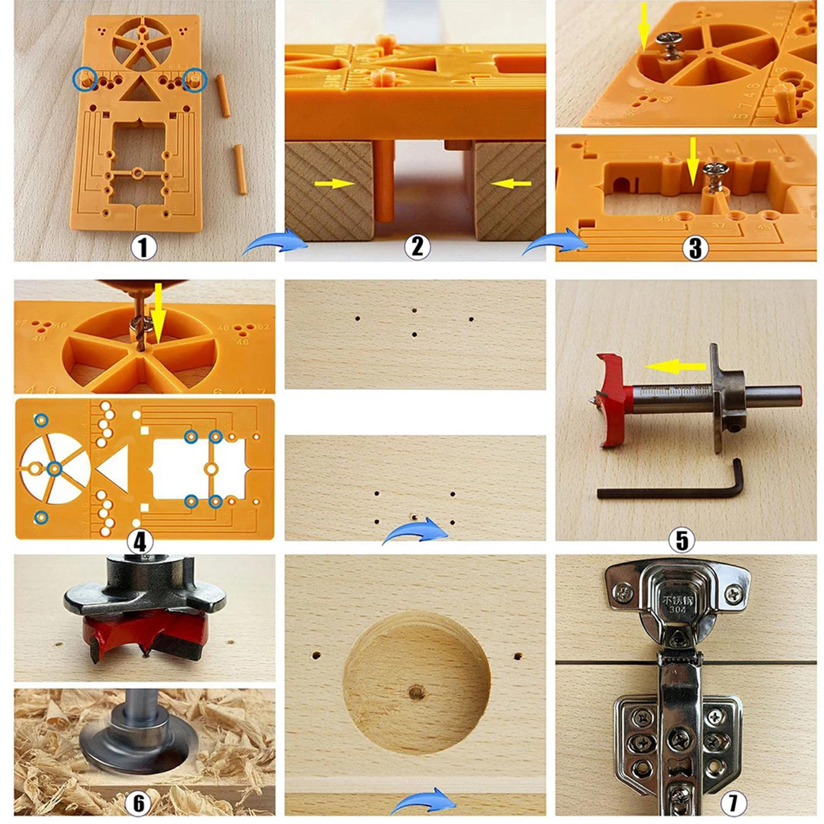 Hinge Drilling Puncher Adjustable Hinge Drill Guide High - Temu