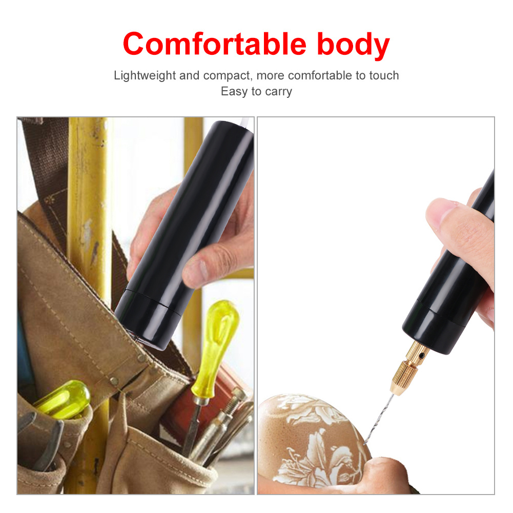 Sofullue Mini Electric Hand Drill USB Portable Handheld Drill DIY Crafts  Tool for DIY Work,Convenient Switch Easy Operation 
