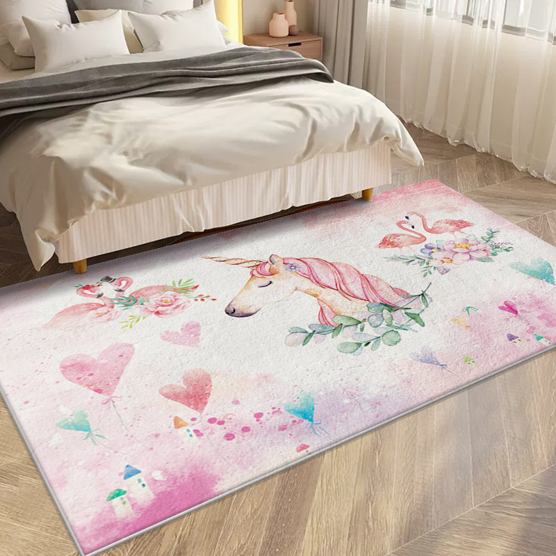 Imitation Cashmere Bedside Rug Cute Bedroom Area Rug Anti Temu
