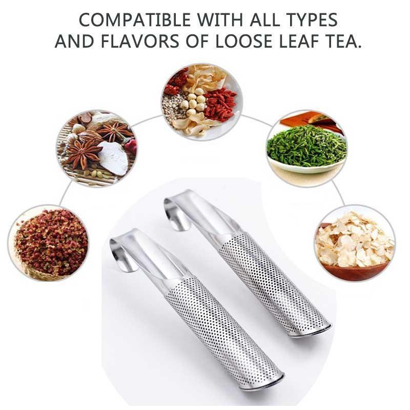 1pc stainless steel tea strainer wand stainless steel tea infuser long handle tea filter stainless steel tea diffuser for loose   coffee spices details 2