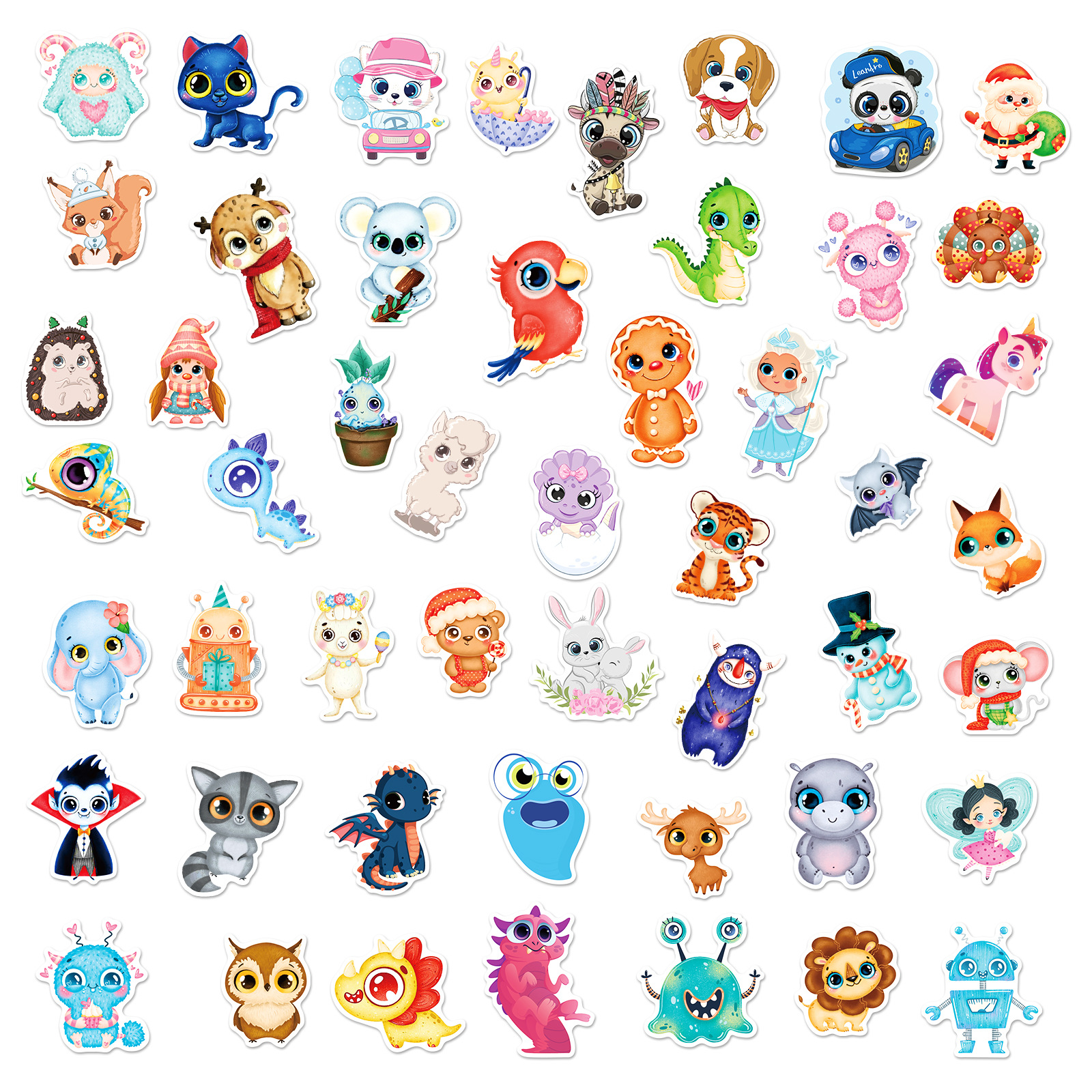 Cute Cartoon Big Eyes Cute Stickers Small Animals Puzzle - Temu Australia