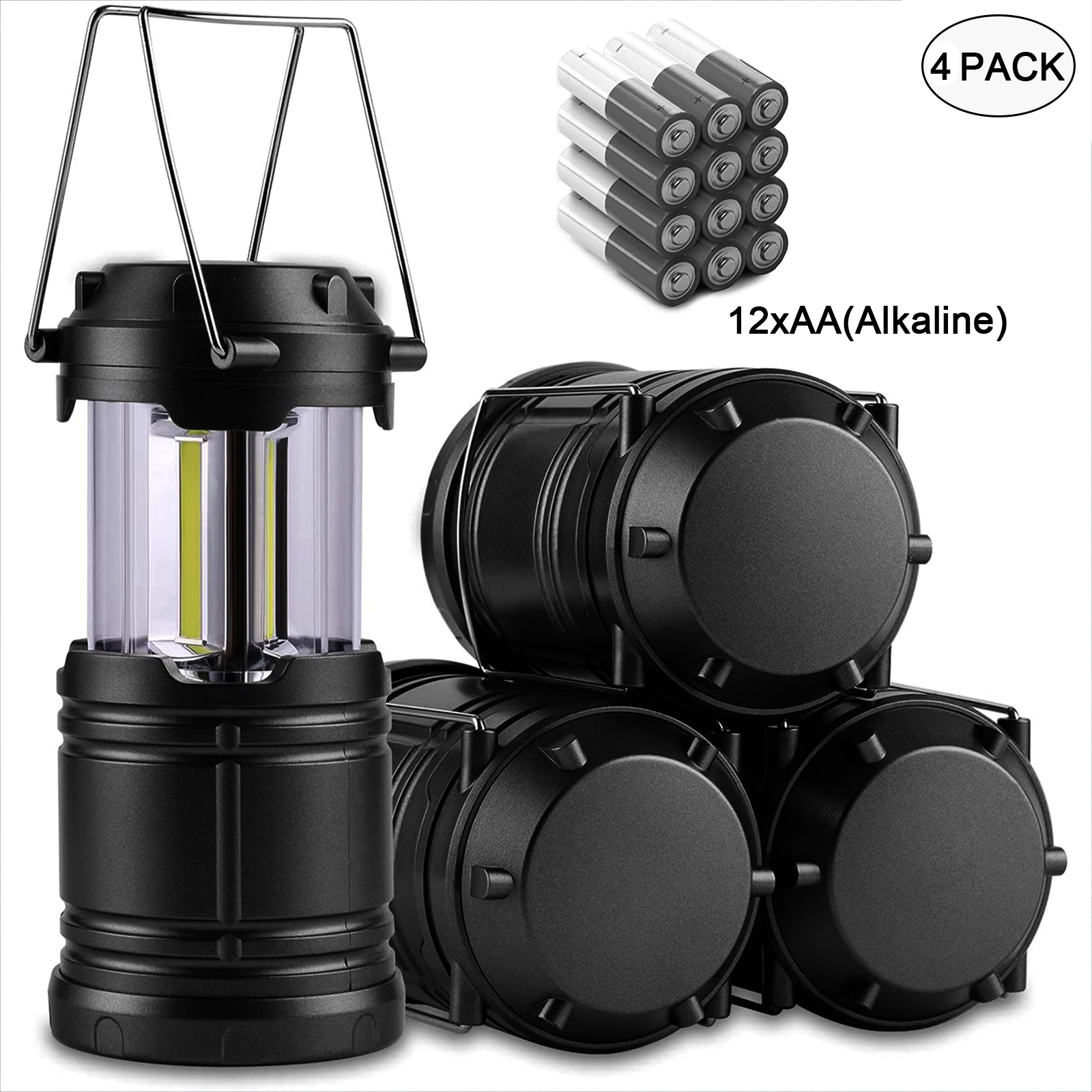1/2/4 pack Super Bright LED Foldable Lantern - Waterproof and Portable  Handheld Lamp for Outdoor Camping and Emergencies