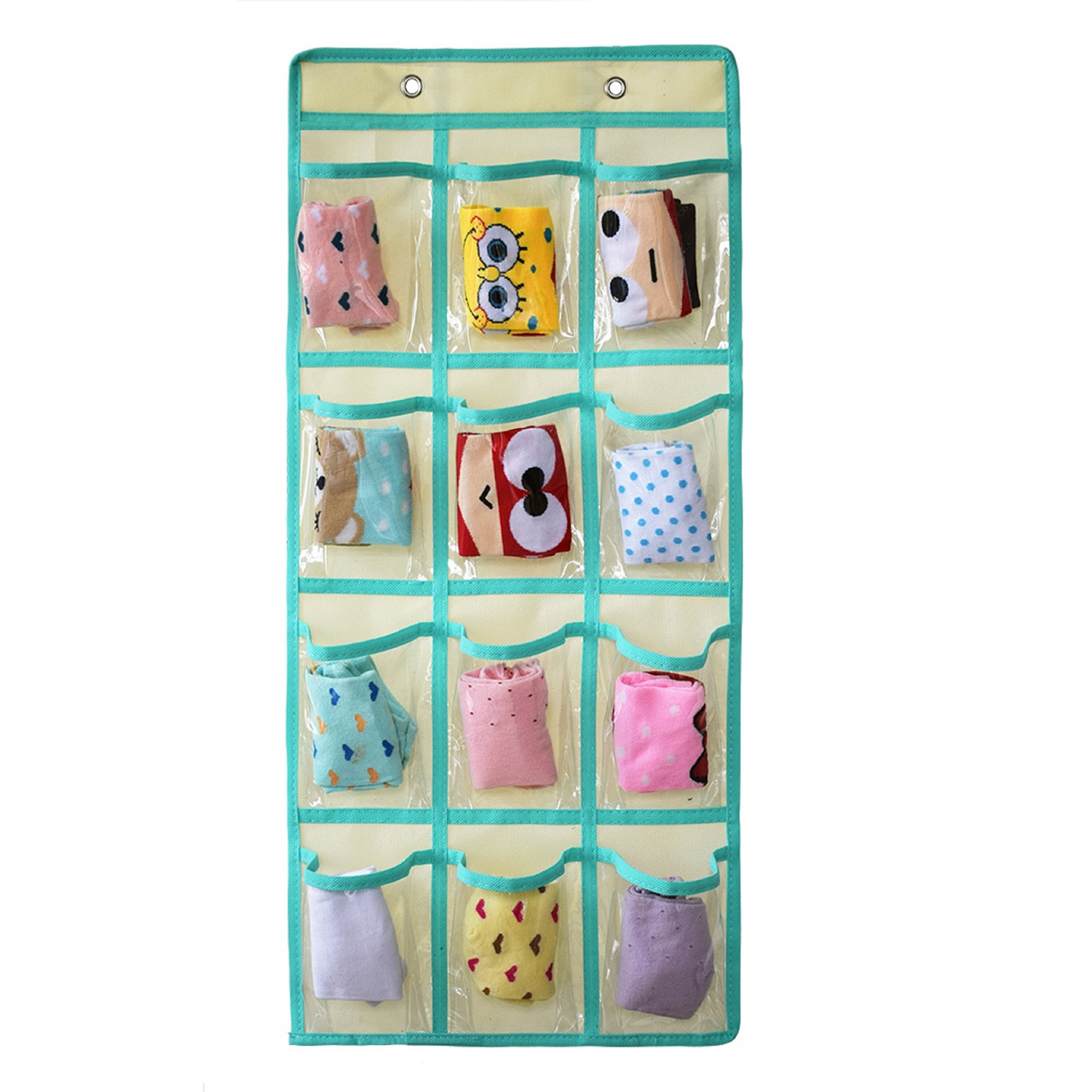  Ciieeo 5pcs 12 Compartment Storage Hanger Anchor Chart Holder  Wall Necklace Holder Classroom Pocket Storage Hangers Pocket Chart for Cell  Phone Oxford Cloth Pocket Bag On The Door Child : Baby