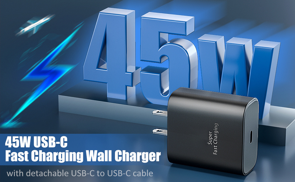 45W USB-C Charger, Dual Port Super Fast Charger Type C with 5Ft USB-C Cable  Support Samsung Charger Fast Charging for Galaxy S23 Ultra/S23/S23+/S22