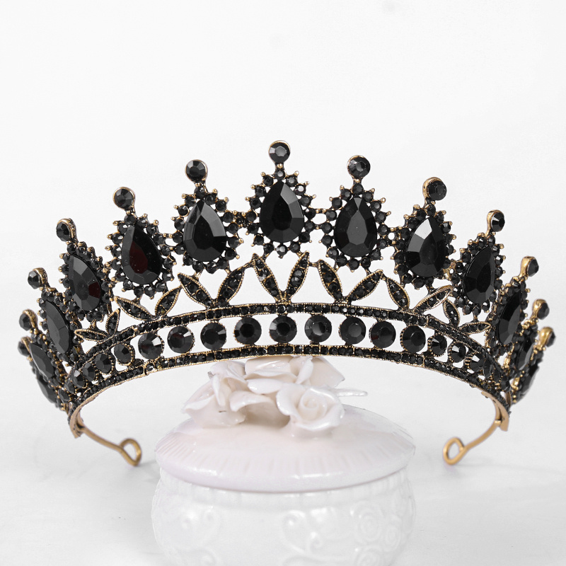 венчальная корона-головной убор в европейском стиле с золотыми и водяными алмазными украшениями, детали свадебной одежды и аксессуаров 9