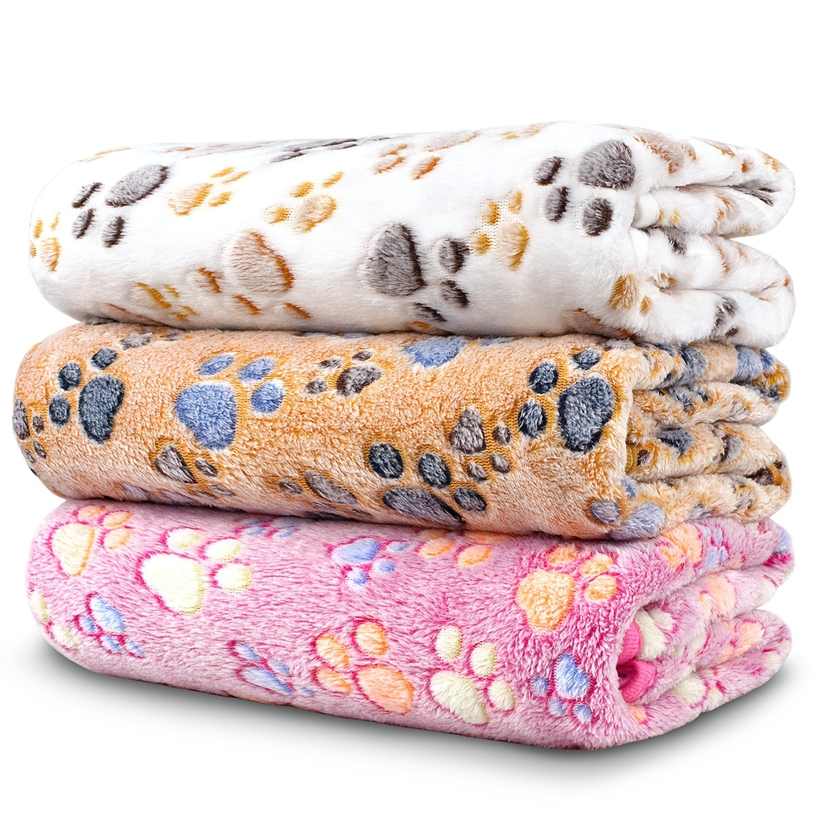 Dog Blankets For Large Dogs Cats 3 Pack Dog Blanket Washable 41 X 31 Cute Paw Pattern High