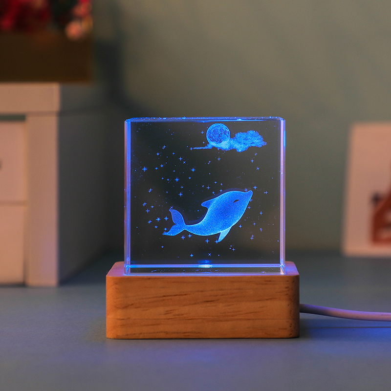 Dolphin à queue à queue à la queue Lumière Animal acrylique LED