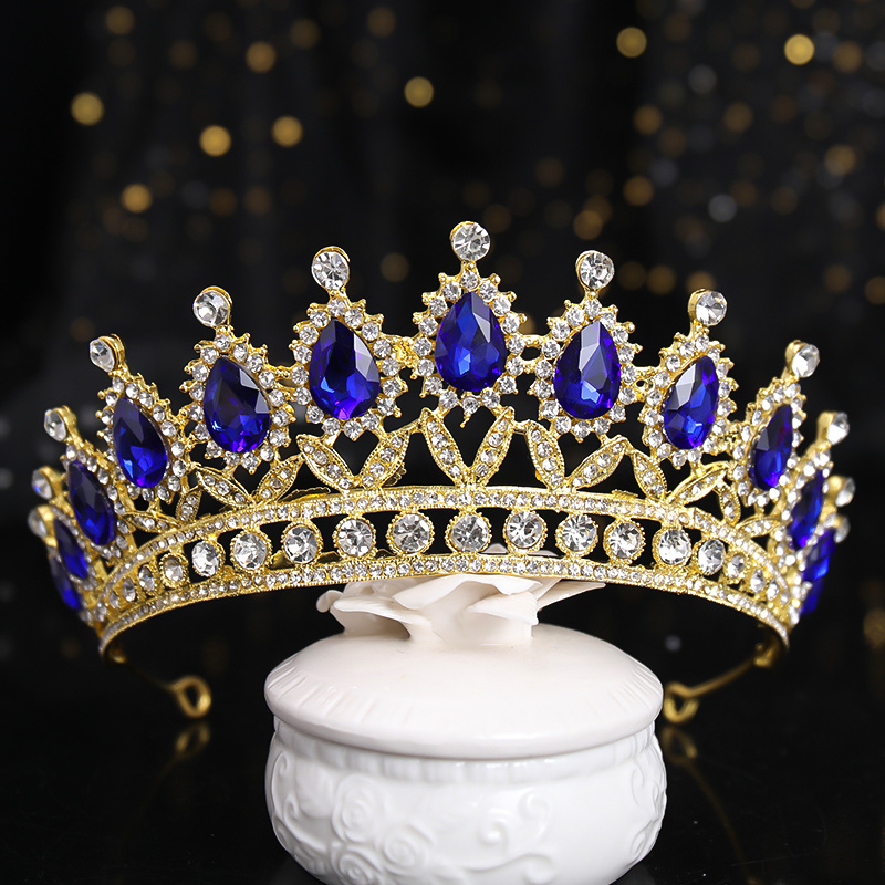 венчальная корона-головной убор в европейском стиле с золотыми и водяными алмазными украшениями, детали свадебной одежды и аксессуаров 1