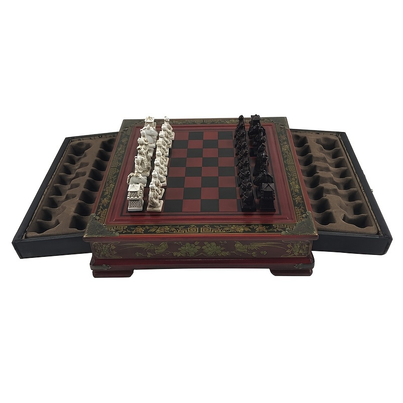 Chinese Antique Mahjong Set Portable Table Board Game Kids Adults Leisure  Toy