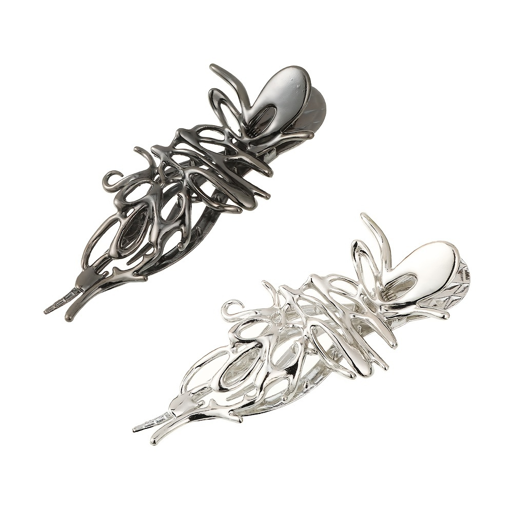 Gothic Snake Hair Claw Vintage Metal Texture Back Head Clip Temu