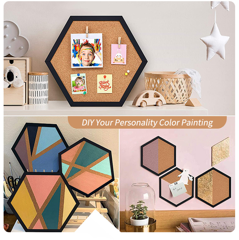 Hexagon Cork Board Self-adhesive Wooden Frame for Wall Decor Memo Letters  Messages Photos and More - AliExpress