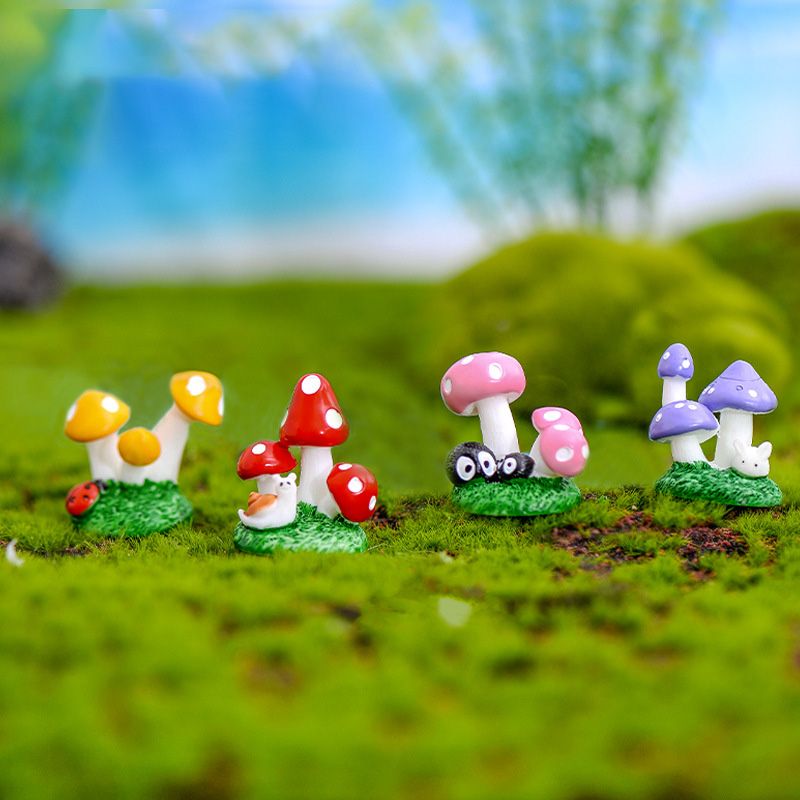 4pcs/set Mini Mushroom Ornament, Micro Landscape, Bonsai Ornament, Garden  Decor | Today's Best Daily Deals | Temu