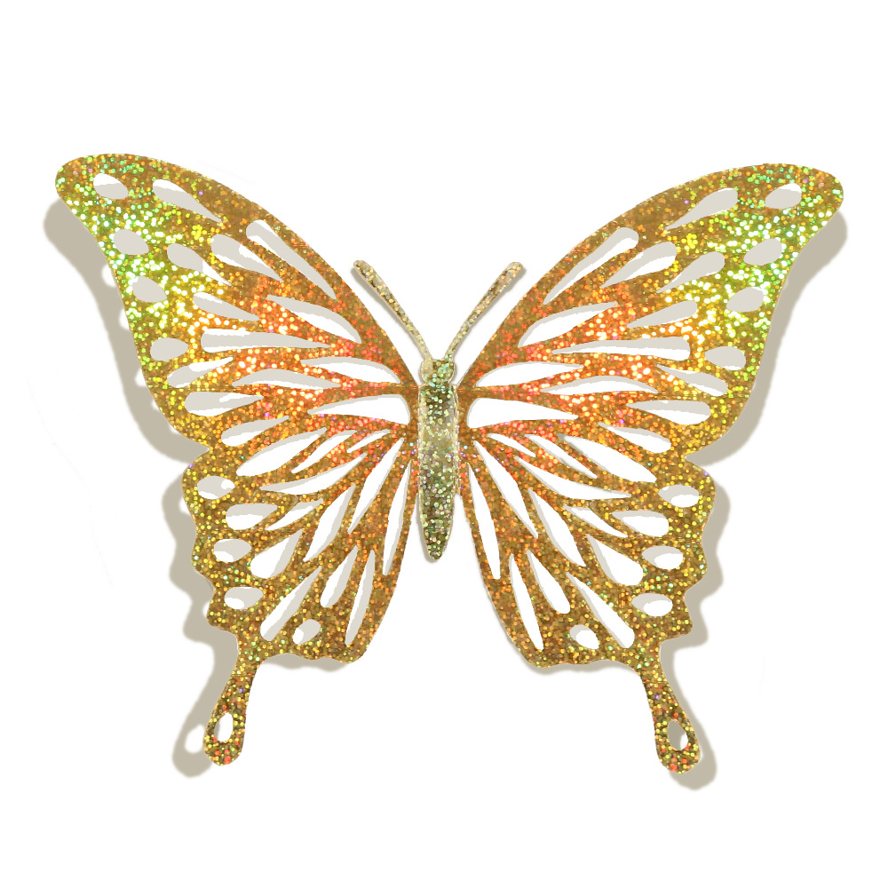 Toyvian 2pcs Butterfly Wall Sticker 3D Glitter Wall Stickers Kids Wallpaper  3D Butterflies Gold Mariposas Decorativas para Fiesta 3D Wall Decals Big