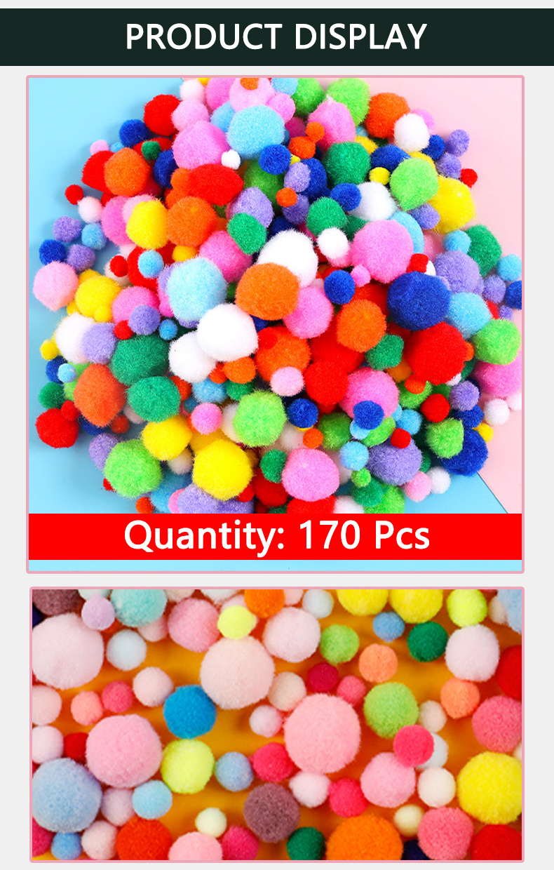 20pcs Craft Pom Poms Multicolor Bulk Pom Poms Arts And Crafts, Pompoms For  Crafts In Assorted Size- Soft And Fluffy Puff Balls,2.03cm Colors Pompoms