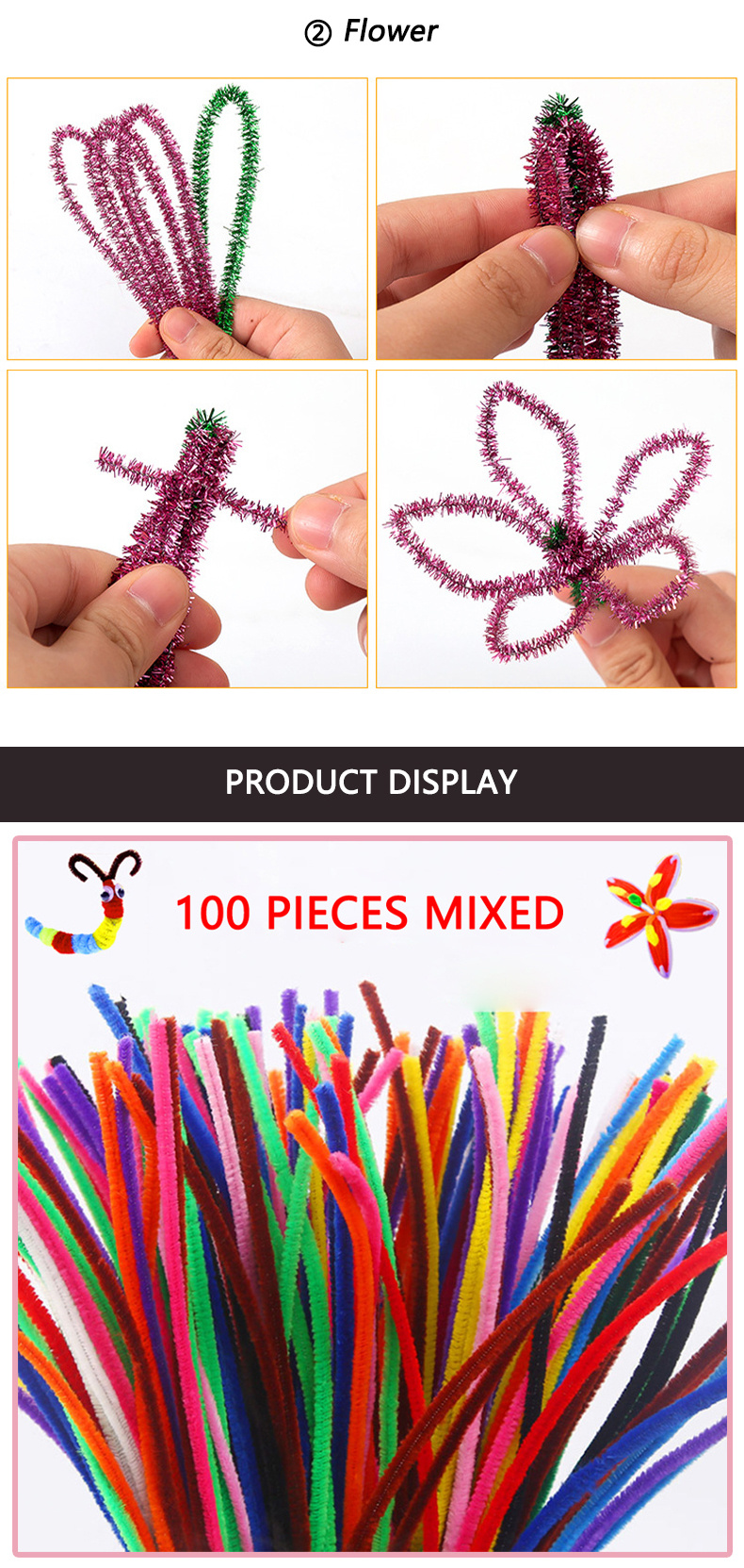150 Red Pipe Cleaners Craft Chenille Stems – BLUE SQUID USA