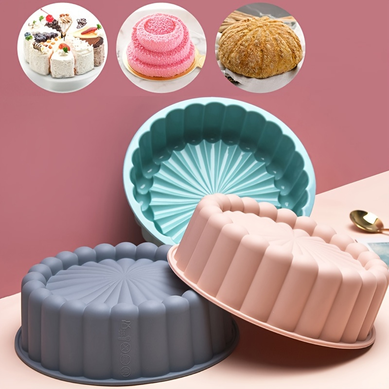 

1pc Silicone Charlotte Cake Pan, Reusable Round Baking Molds For Strawberry Shortcake Cheesecake Brownie Tart Pie, 7.68*2.4in