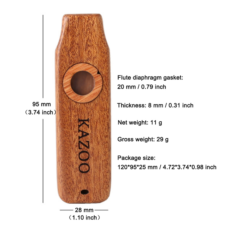 Mahogany Wood Kazoo Wooden Kazoo Flute Musical Instrument