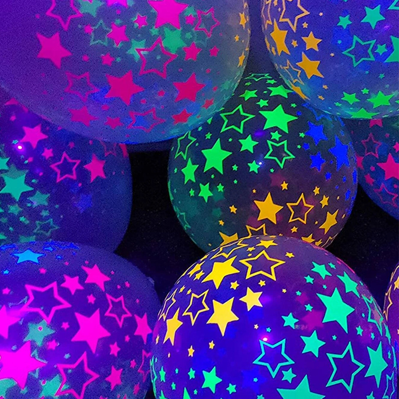 Colored Fluorescent Balloons Uv Illuminated Fluorescent - Temu