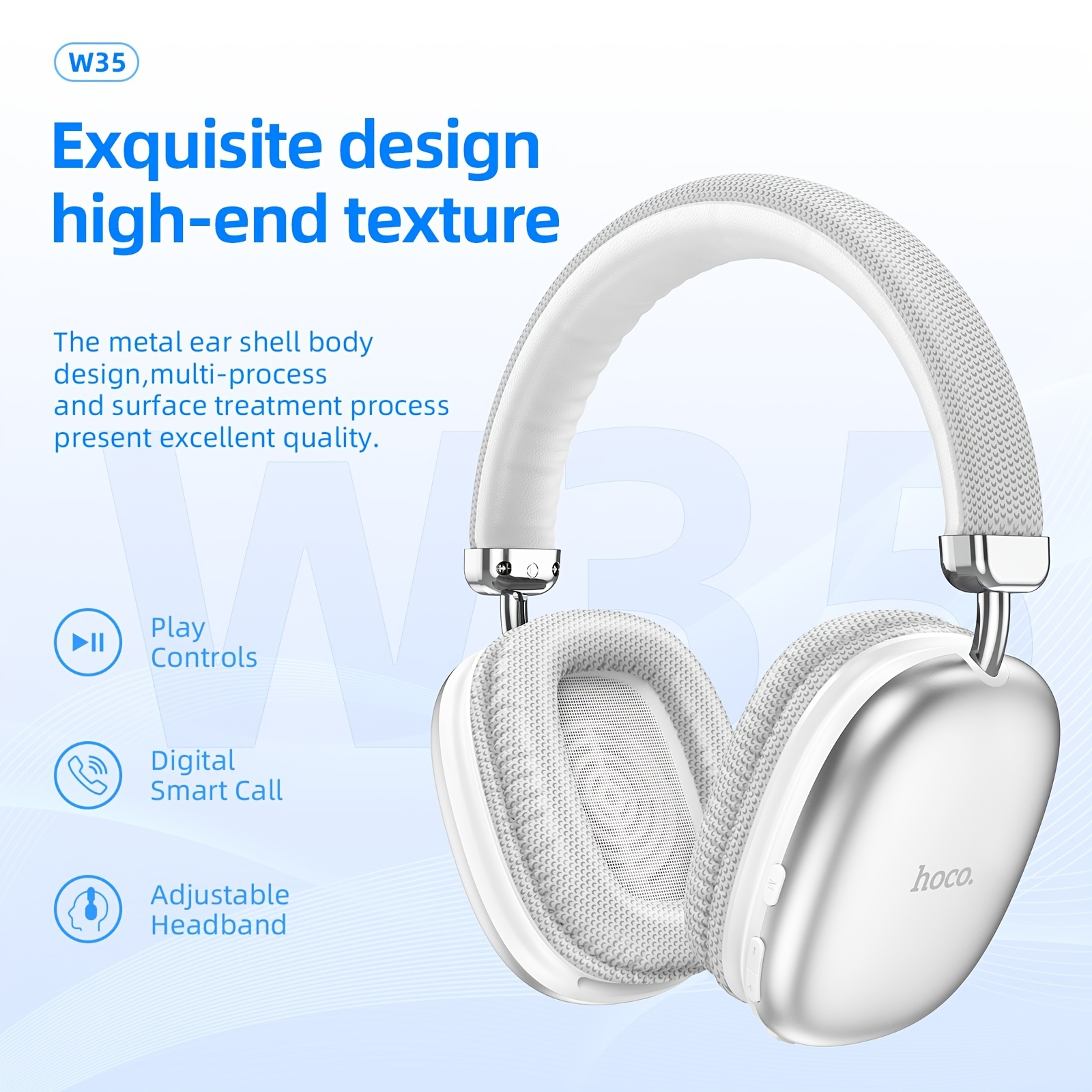 Hoco W35 Wireless Headphone Sport Hifi Music Headset Electronics Temu