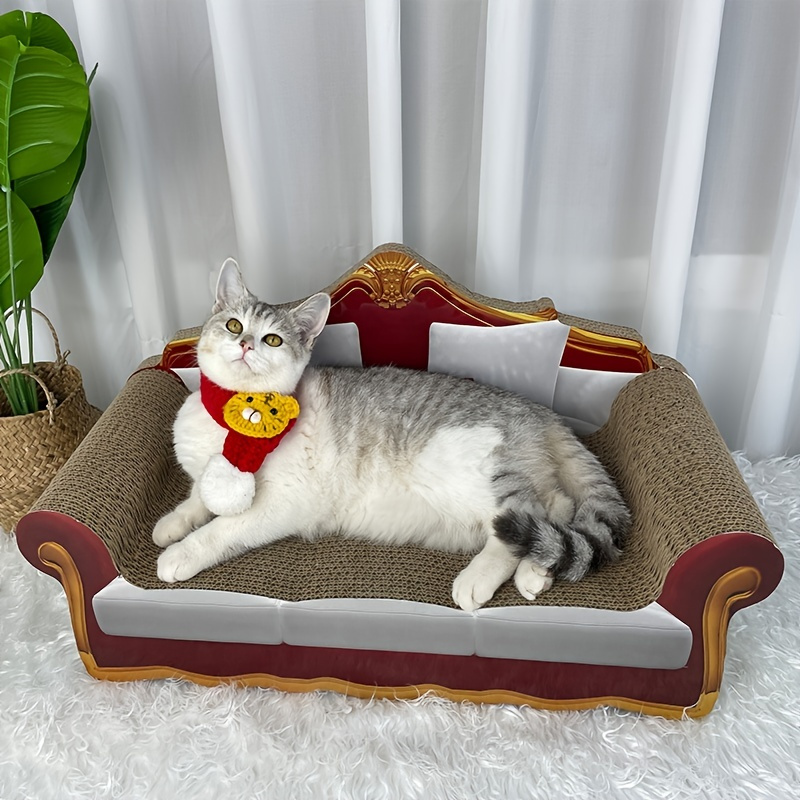Cardboard Cat Scratcher Bed, Sofa Shape Scratcher, Cat Scratching Board For Indoor Cats Pet
