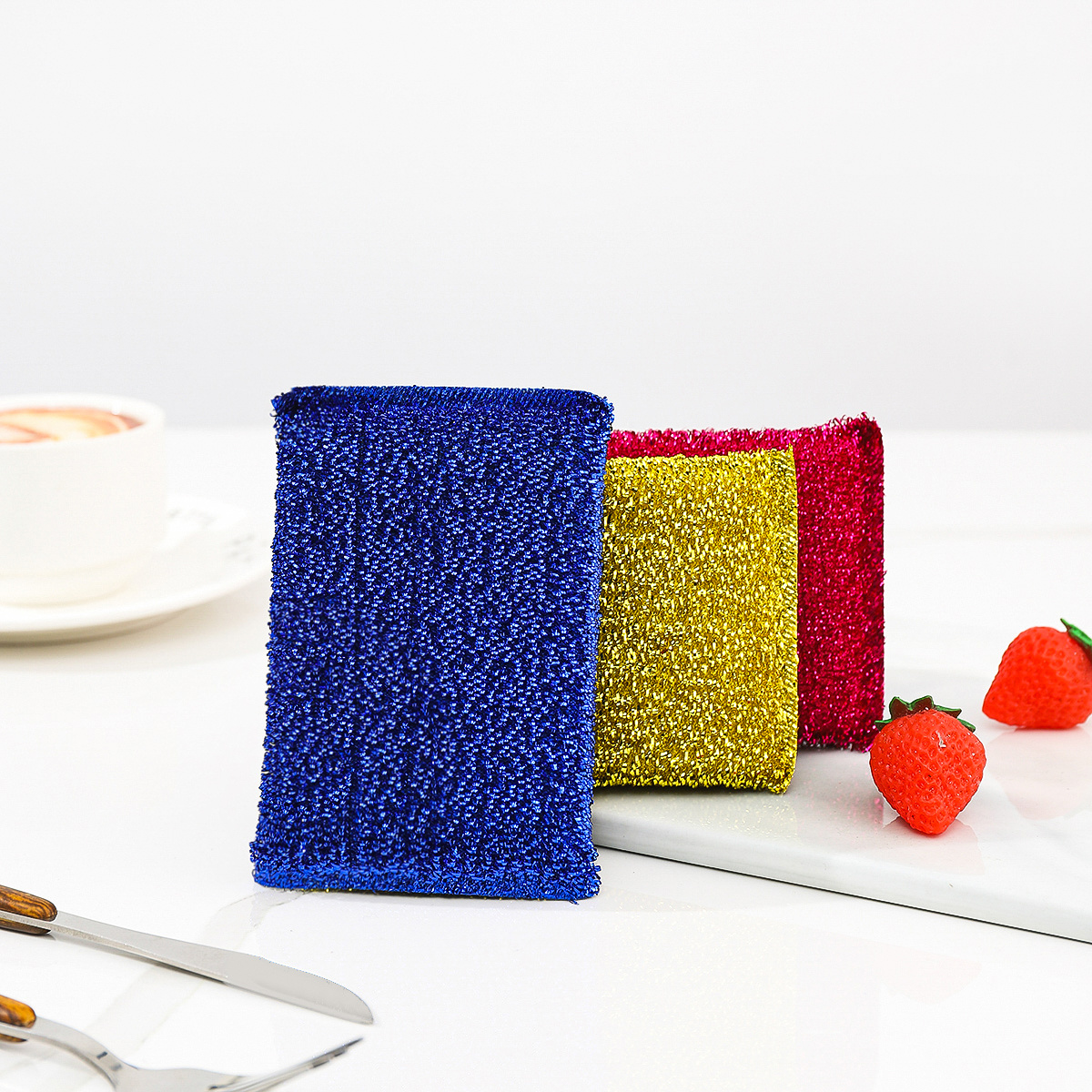 HAY Sponge dish cloth, blue - red, 3 pcs