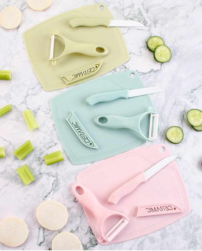 Ceramic Fruit Knife Set Three Piece Kitchen Multi functional Temu