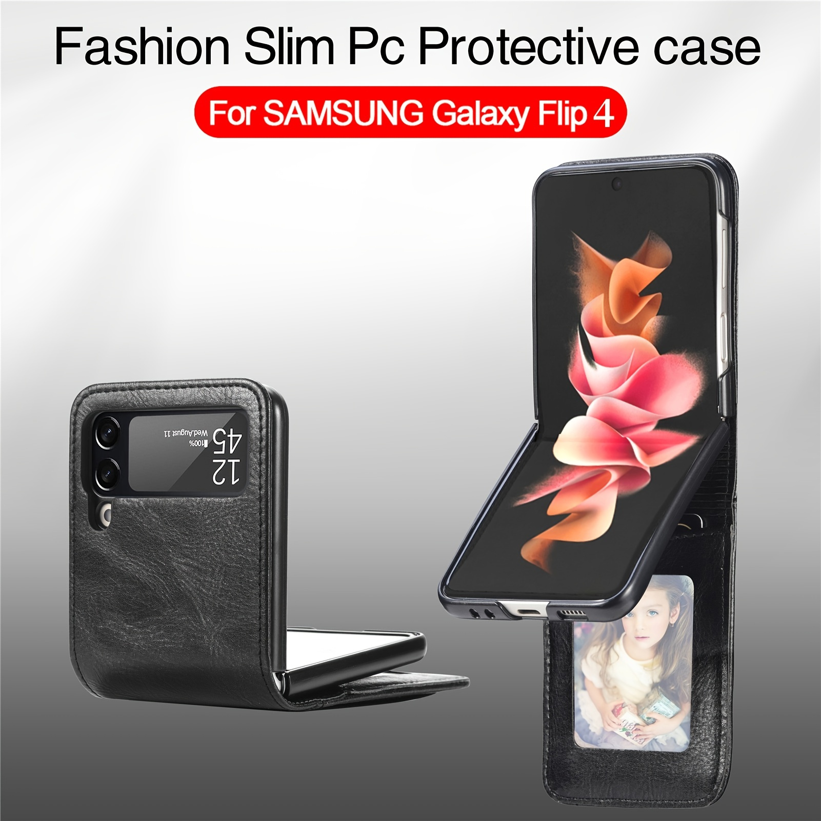 

Shockproof Pu Leather Card Slot Wallet & Shockproof Mount Protection Cover Phone Case Set - Samsung Galaxyz Flip 3 & Z Flip 4
