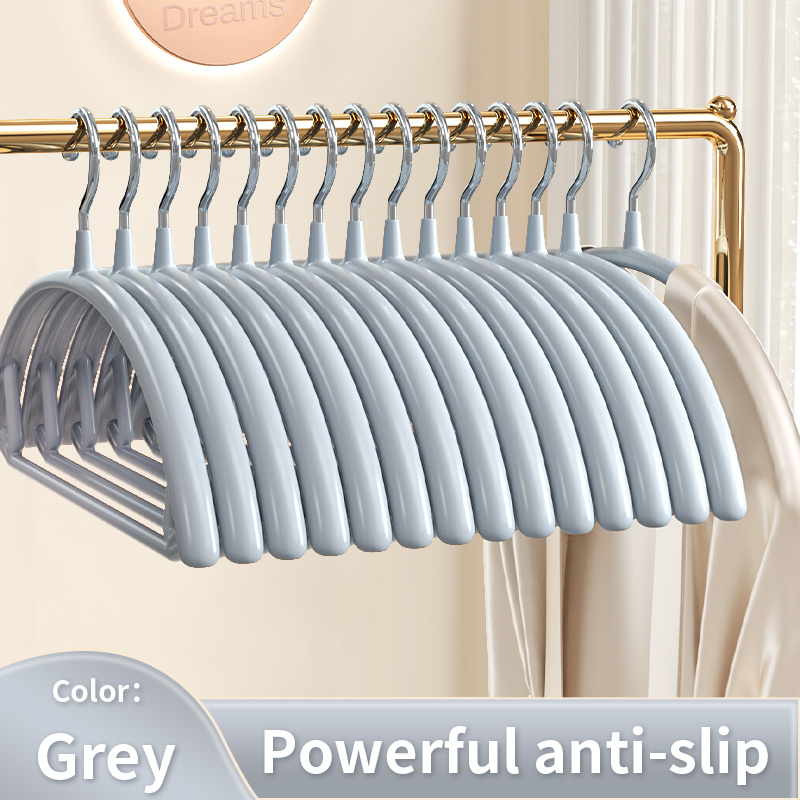 10pcs Grey Velvet Kids Hangers With Non-slip Feature