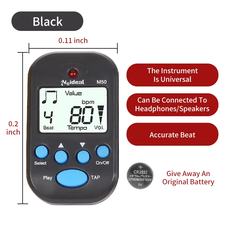 M50 Mini Electronic Metronome LCD Digital Plastic Professional Electric  Guitar Piano Metronome Musical Instrument Accessories