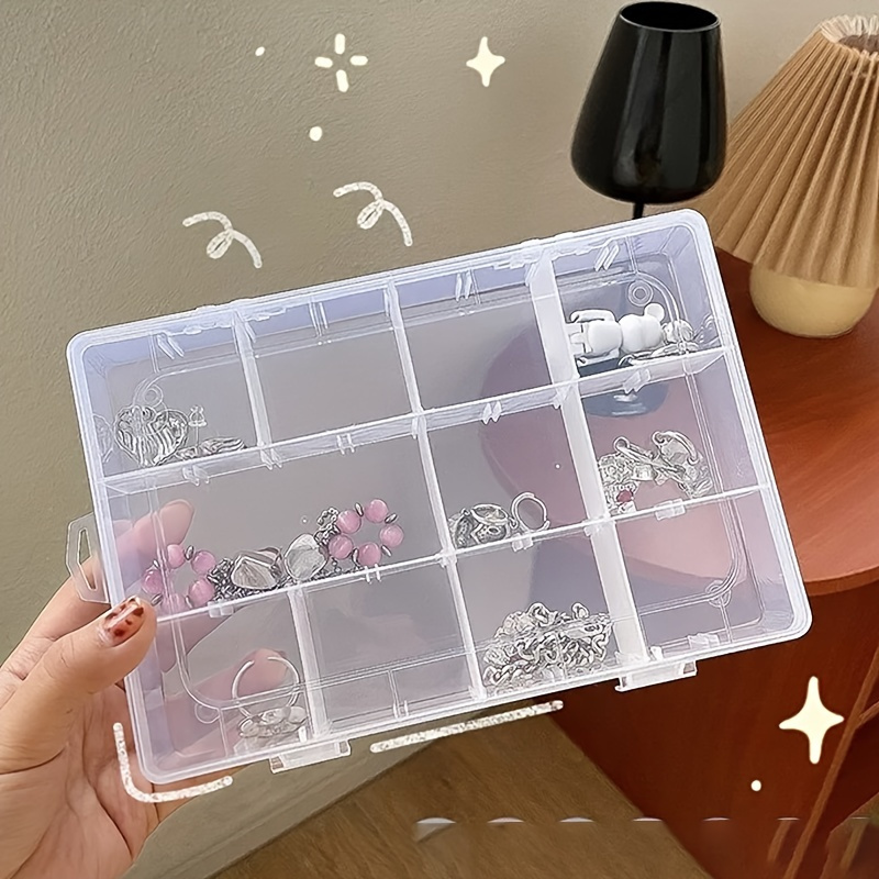 Storage Box 10 Grid Double-sided Jewelry Case Mini With Compartment Jewelry  Tool Box Earring Jewelry Beads Bin Plastic Portable - AliExpress