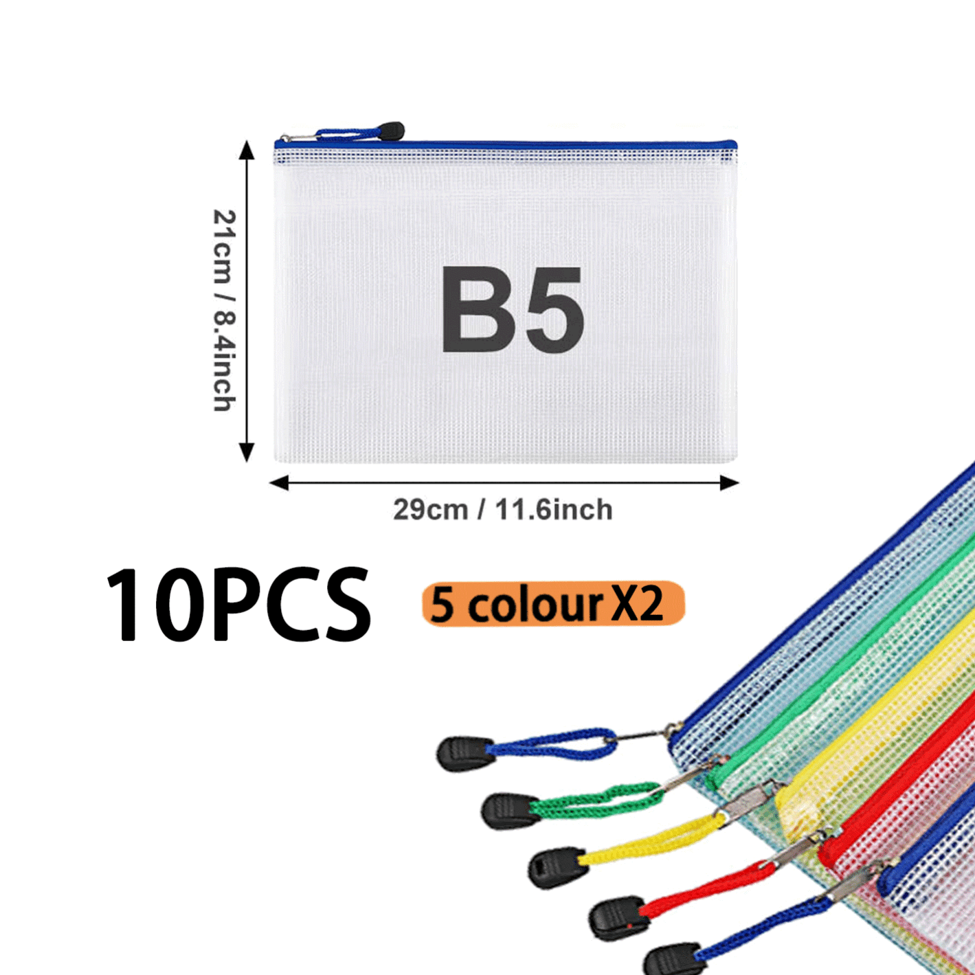 Mesh Zipper Pouch Zipper File Bags, Puzzle Project Bags for Cross Stitch  and Organizing Storage,Size A4 Size for Travel, School, Board Games and  Office Supplies， 