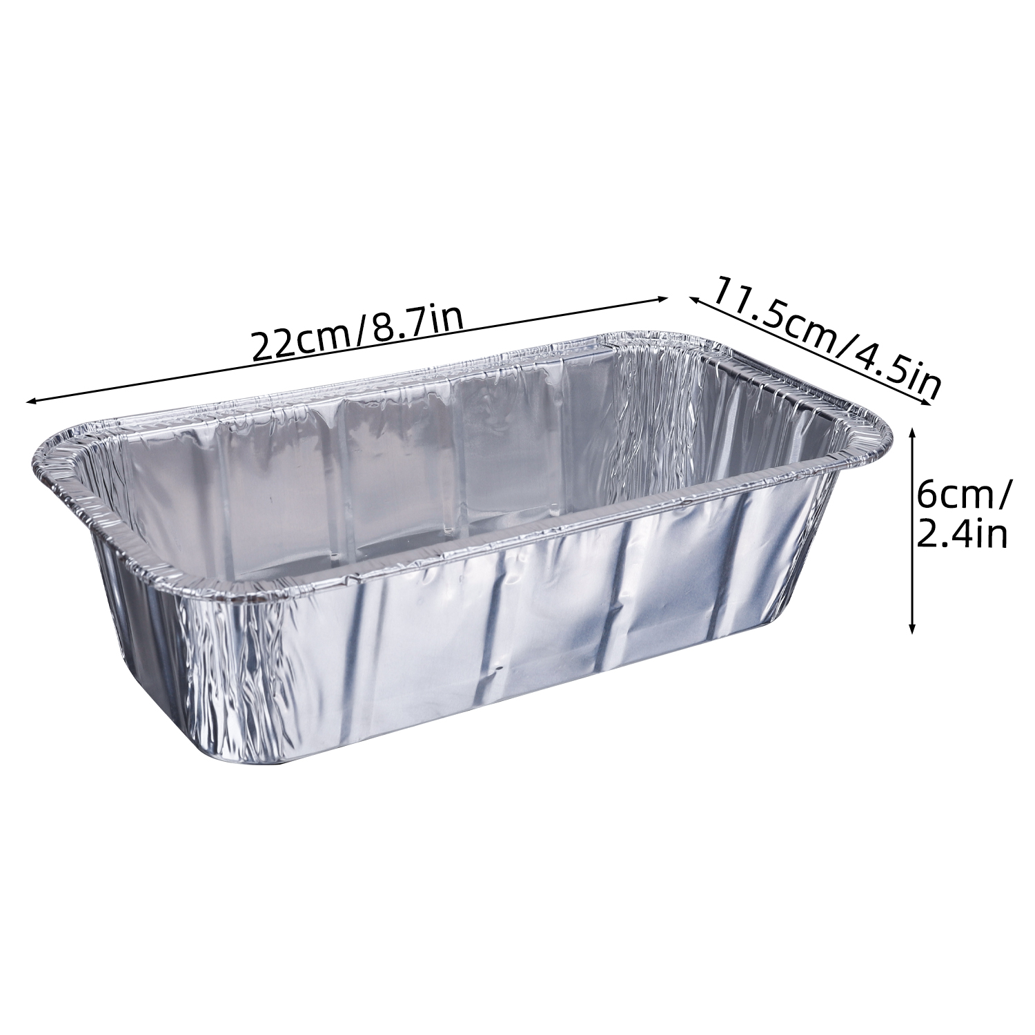 Silver Aluminum Foil Loaf Pans , Disposable Aluminum Baking Pans