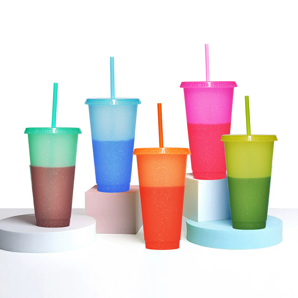 Color Changing Cups Tumblers with Lids - 4Pcs 16oz Pastel Colored