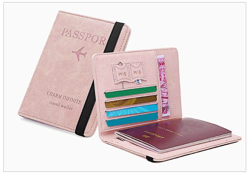 passport folder rfid anti theft swipe passport card bag multi functional folder ticket storage bag details 11