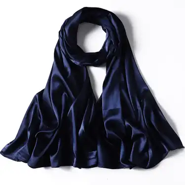 Solid Color Satin Hijab Silk Like Glitter Scarf Soft Smooth - Temu Canada