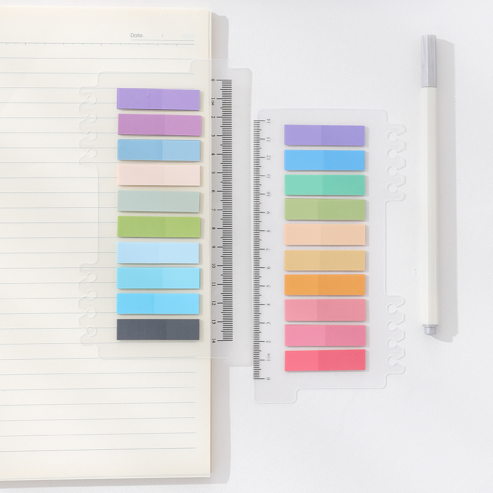 Colorful Sticky Notes With Ruler Index Tabs Perfect For Page - Temu