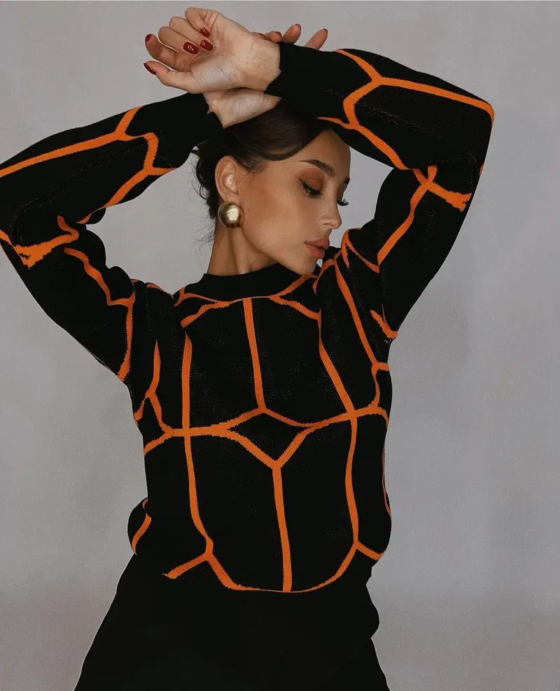 Premium Photo | A series of orange and black geometric shapes with a Premium Photo | A series of orange and black geometric shapes with a