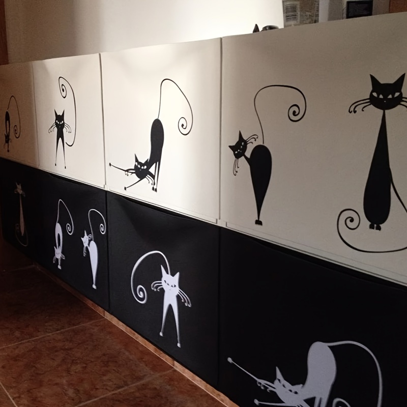 Adesivi murali del gatto nero per i bambini Decalcomanie murali della  camera da letto Adesivo in vinile per gatti 36pcsby Baryuefull