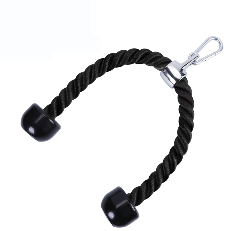 Combo de accesorios de cable de cuerda de tríceps de agarre ergonómico: una  cuerda de 30 pulgadas y una cuerda de agarre simple de 16.5 pulgadas