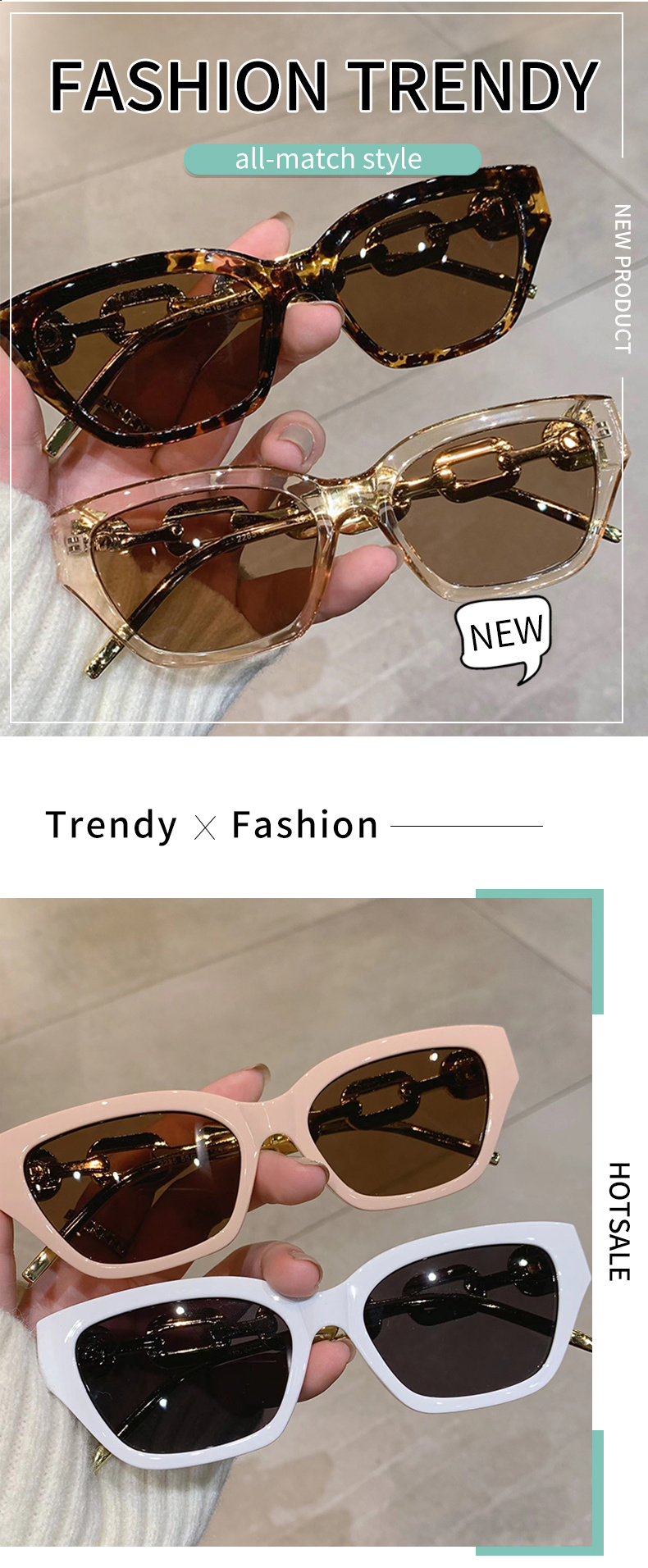 Nueva moda gafas de sol mujer marca diseñador gafas de sol