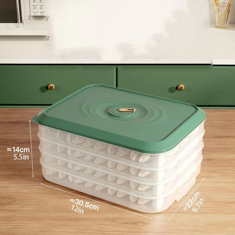 1pc large capacity dumpling box special sealed and fresh keeping multi layer quick frozen food wonton storage box for refrigerator freezing 4 layers 30 5 22 14cm