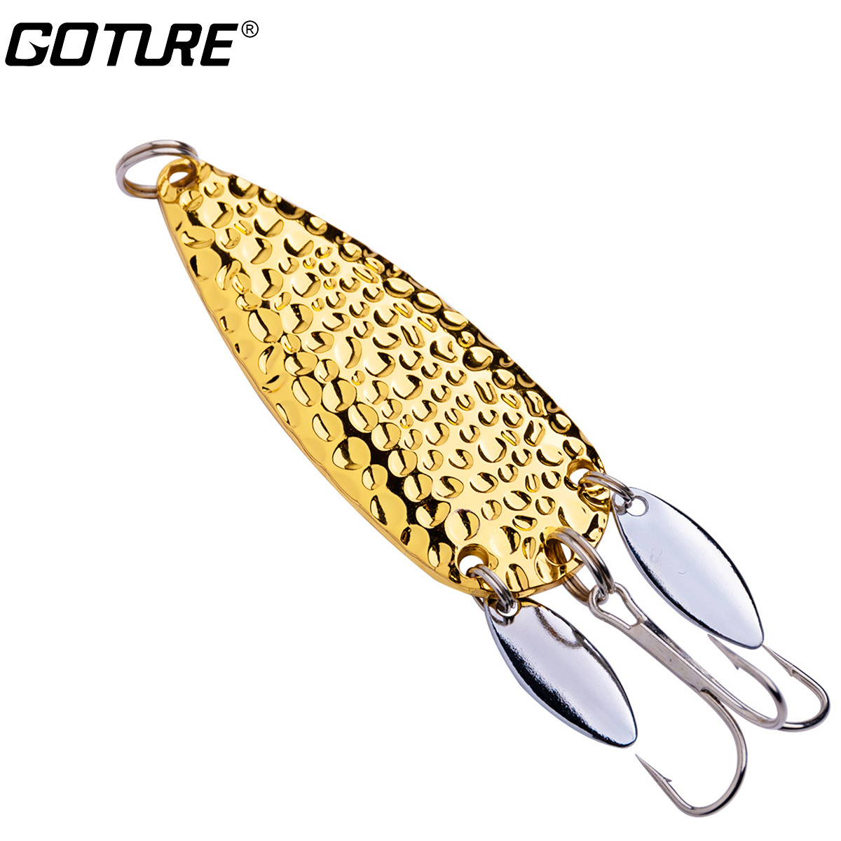 1pc Spinning Spoon Lure, Oblique Cut Fishing Spoon, Fishing Tackle