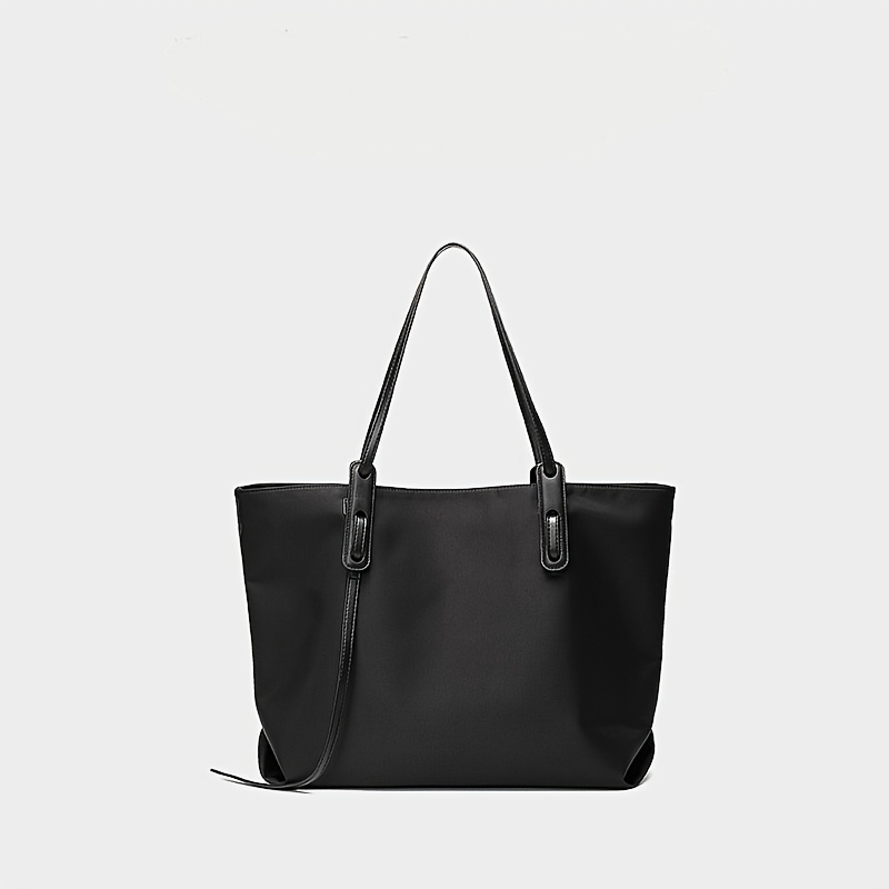 Totême Leather-trimmed Canvas Tote Bag in Black